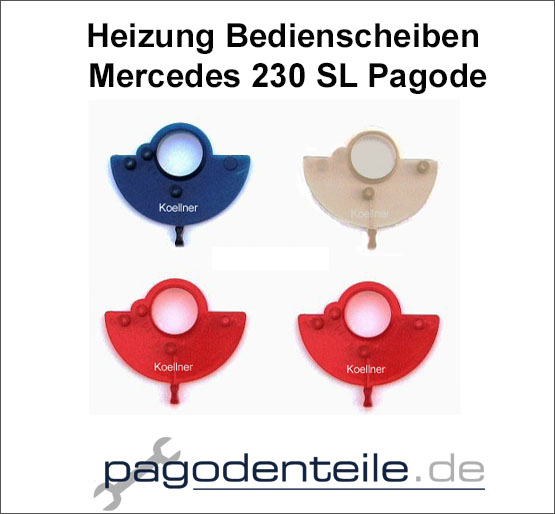 Heizungsbedienscheiben 230 SL Pagode